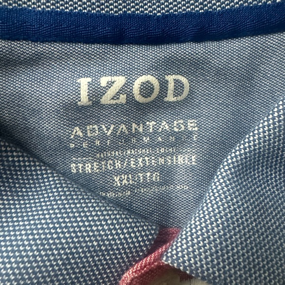 Izod Kids Polo Shirt - Red, Blue, White Stripes - Picture 3 of 4